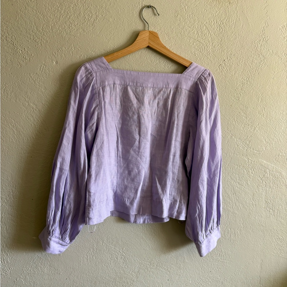 J. Crew Linen Square-Neck Blouse - Picture 7 of 7